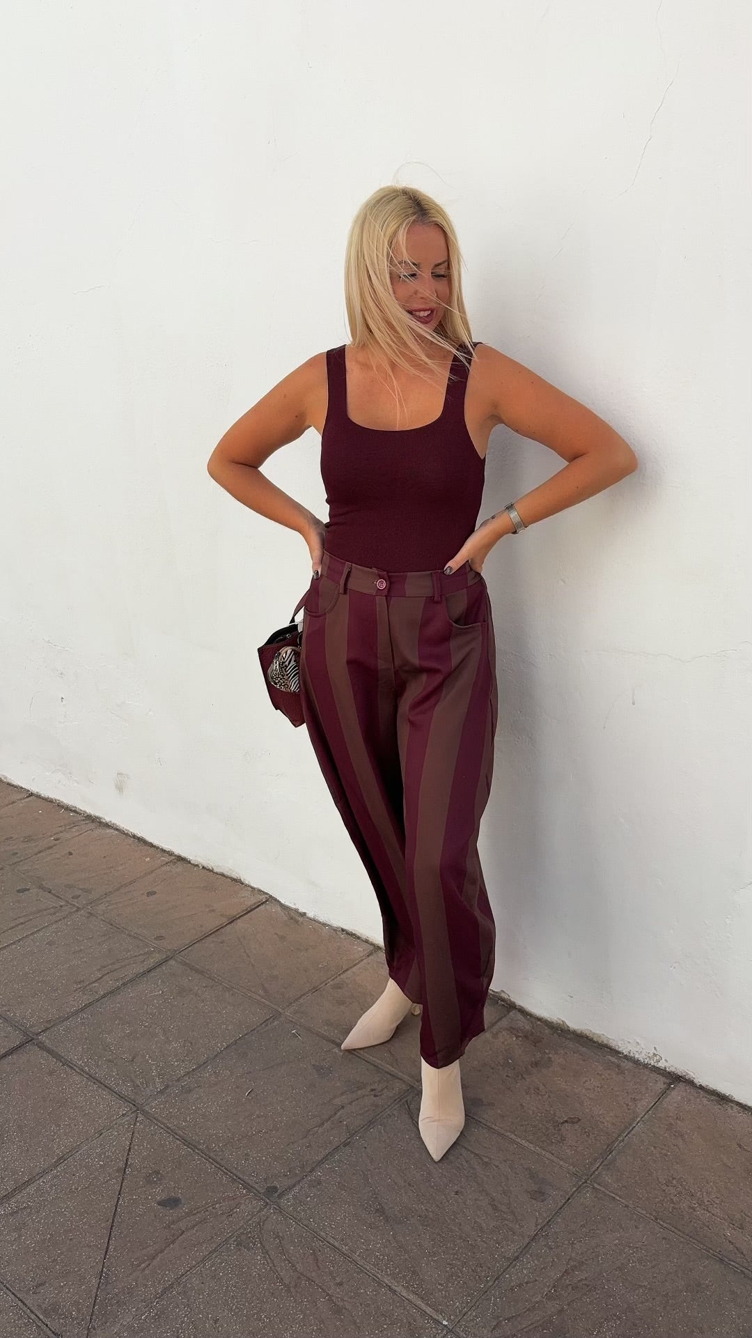 Pantalón Barrel Rayas