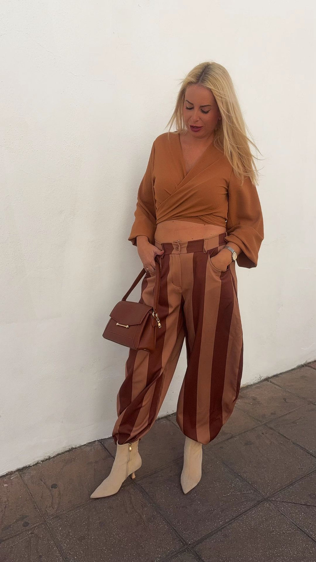 Pantalón Barrel Rayas