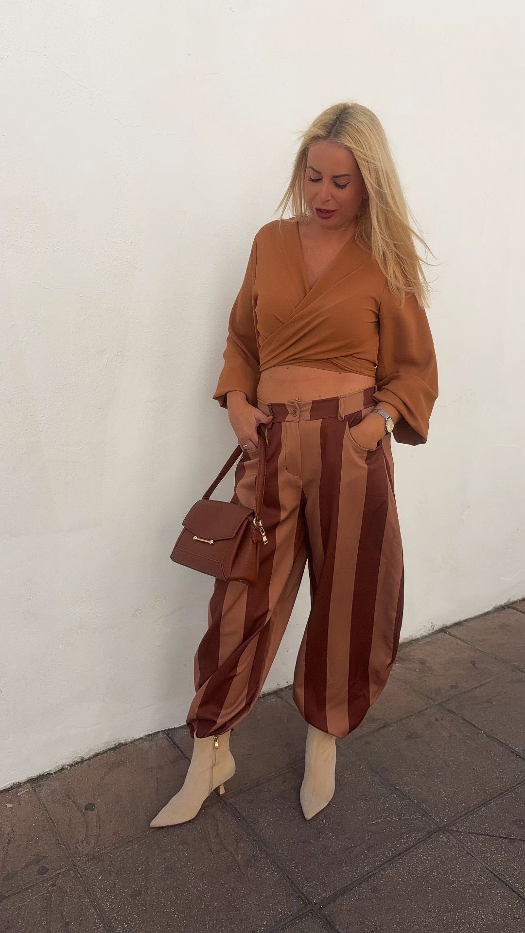 Pantalón Barrel Rayas