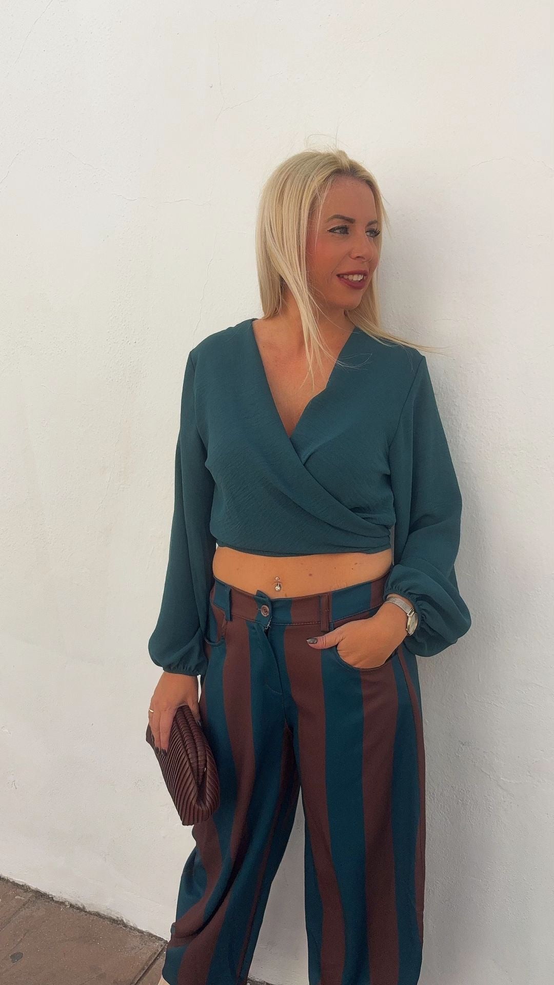 Pantalón Barrel Rayas