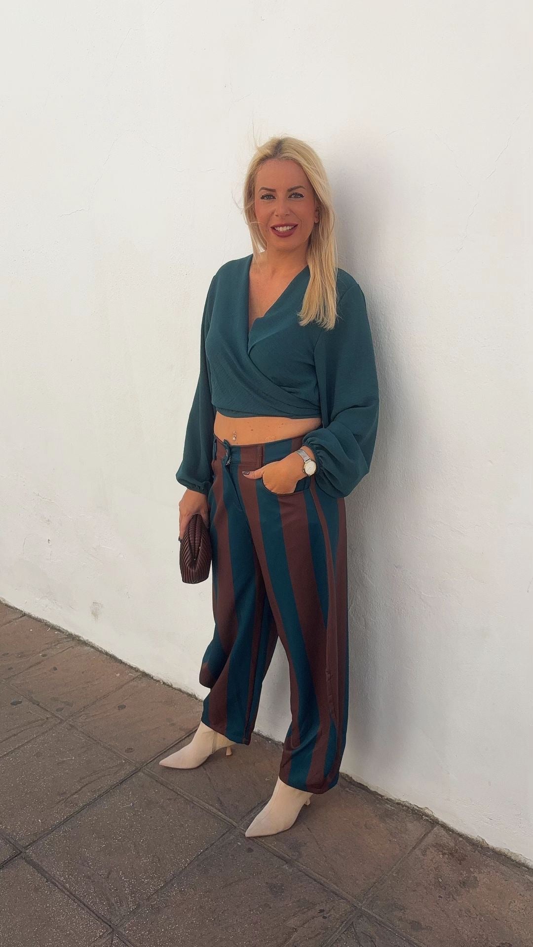Pantalón Barrel Rayas