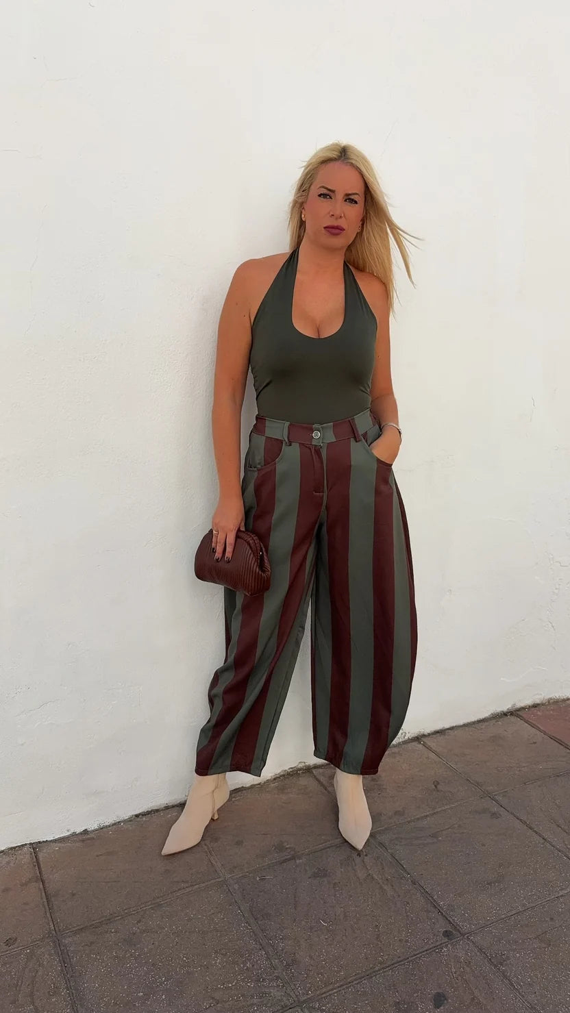 Pantalón Barrel Rayas