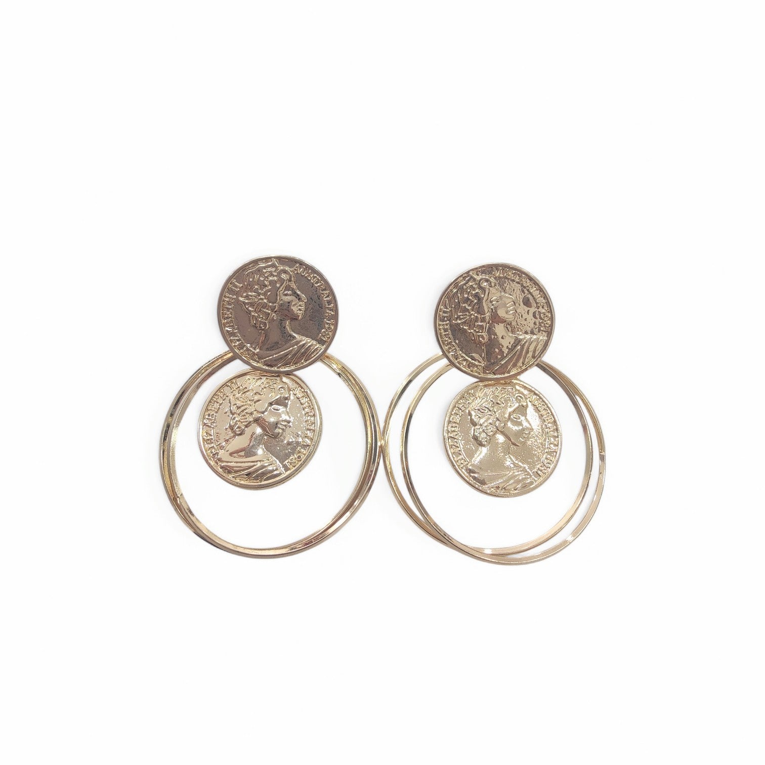 Pendientes moneda grande