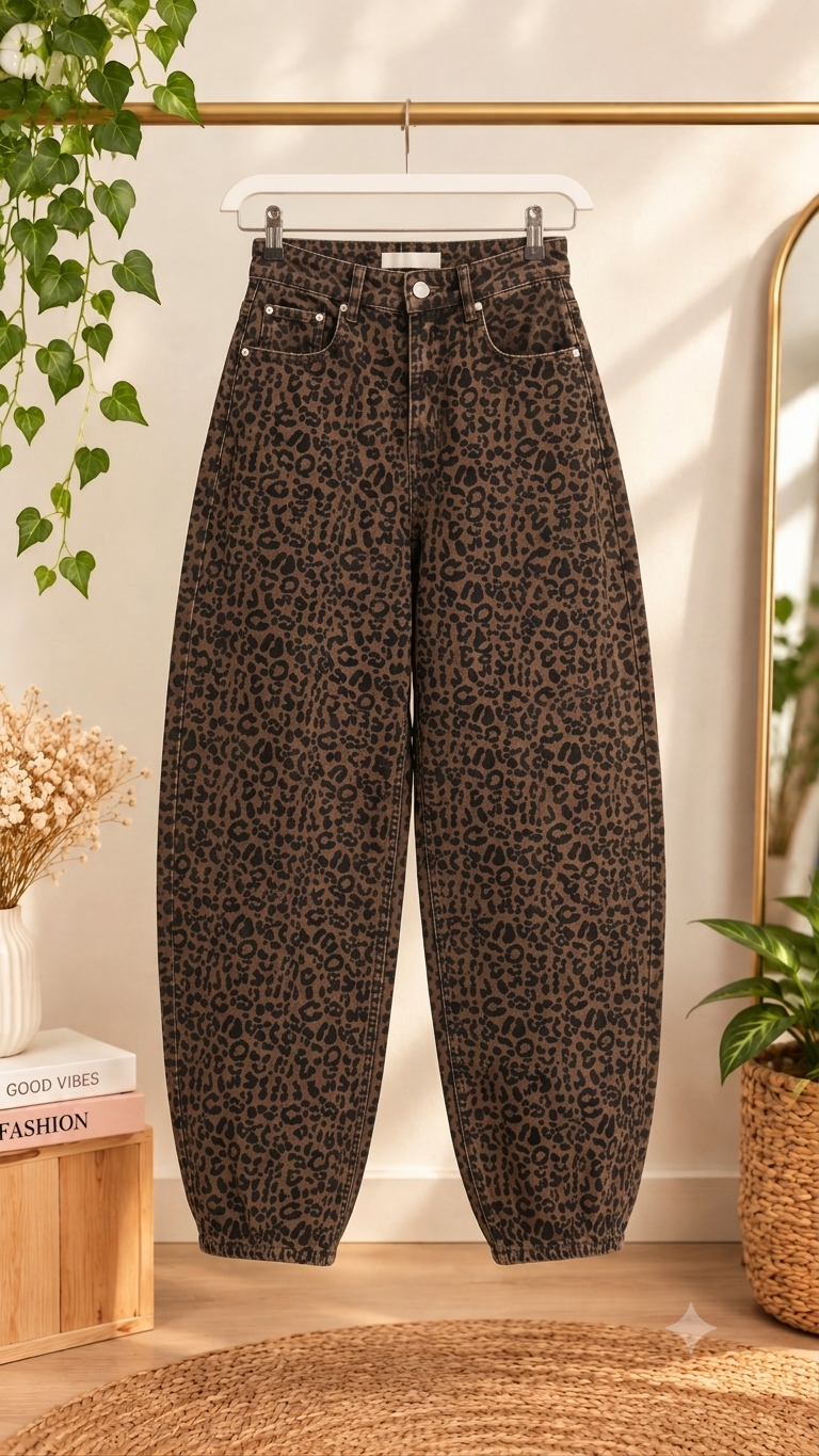 Pantalón Barrel Leopardo