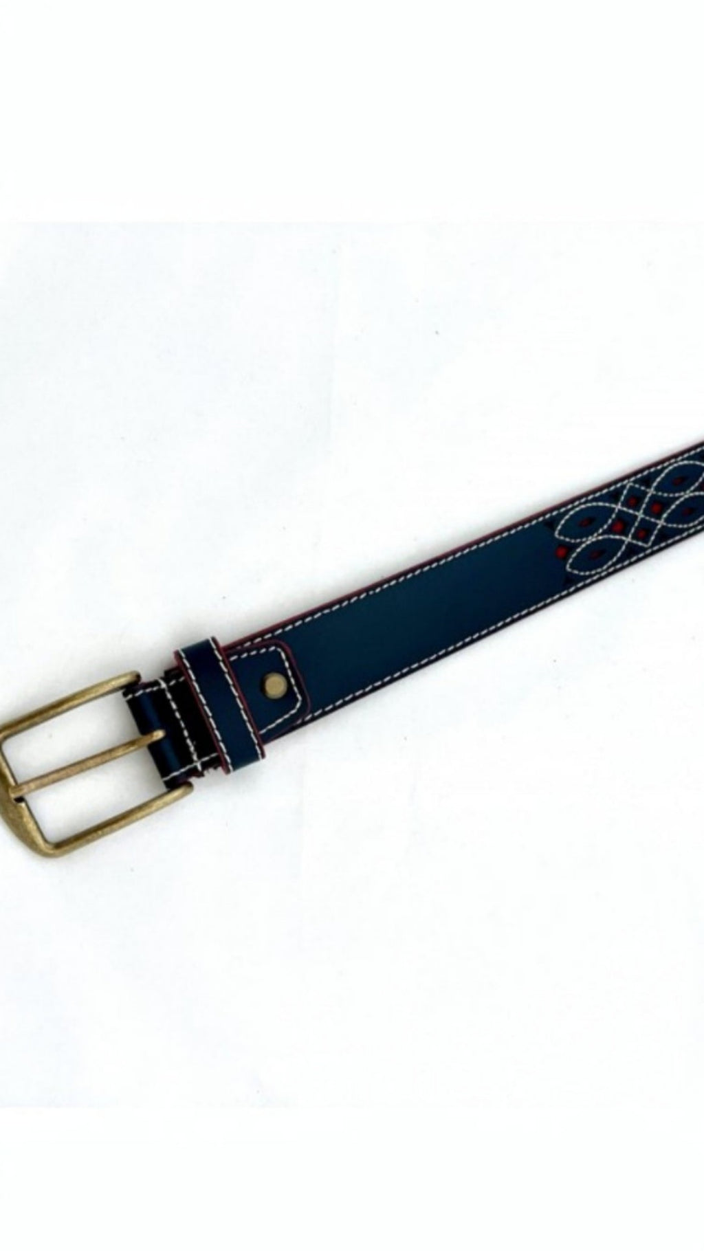 Cinturón de Piel Picado Ancho