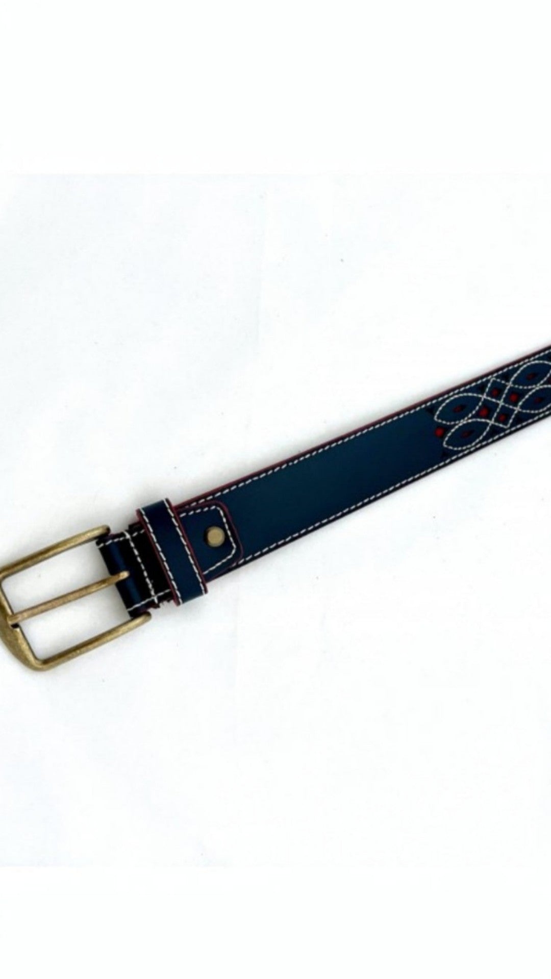 Cinturón de Piel Picado Ancho