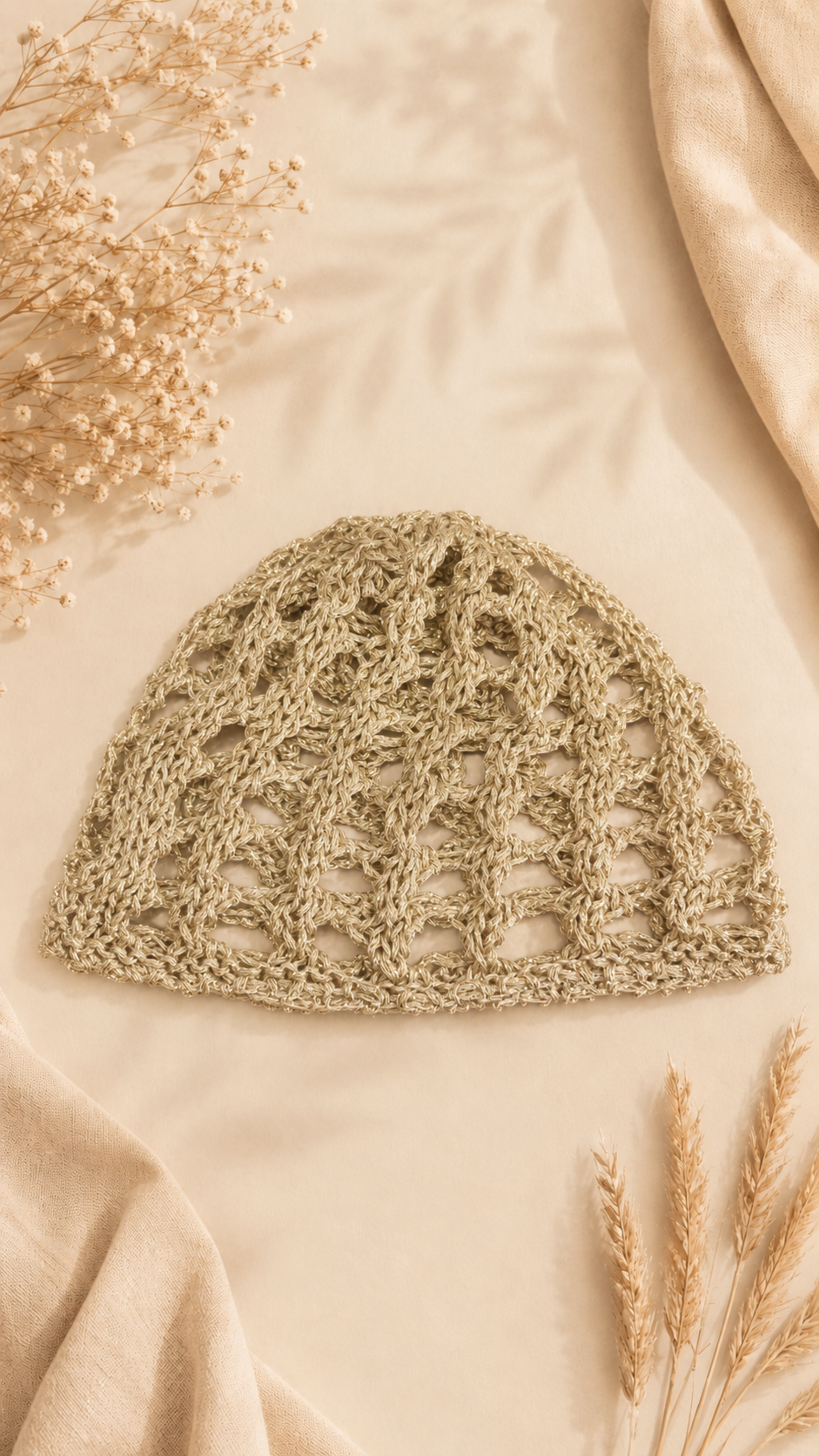 Gorro Crochet Dorado