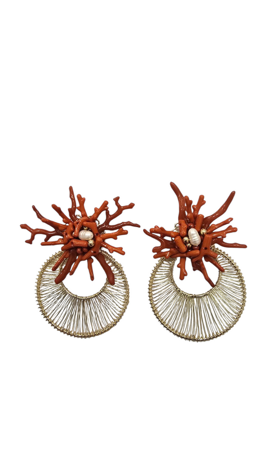 Pendiente coral marino