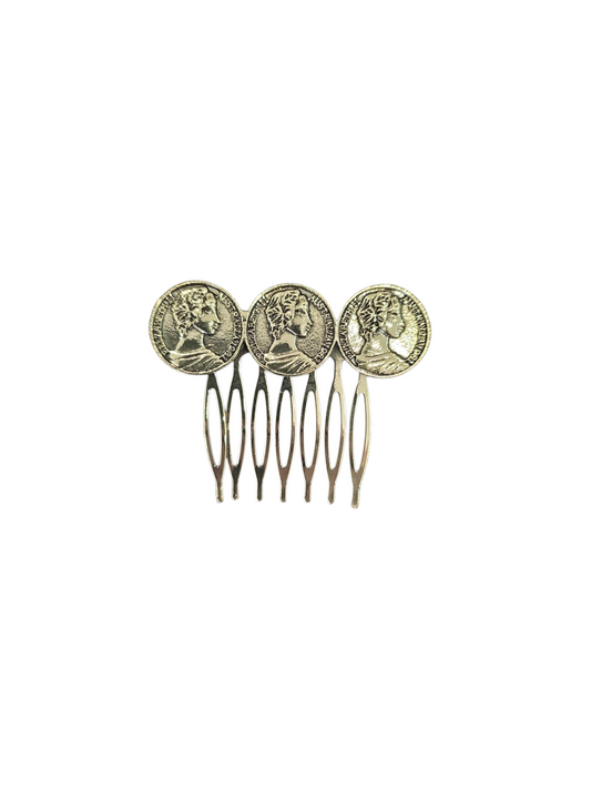 Peinecillo tres monedas oro viejo