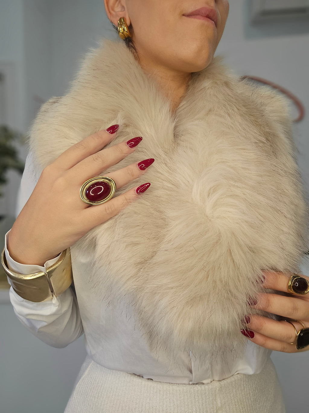 Solapa/cuellos de pelo