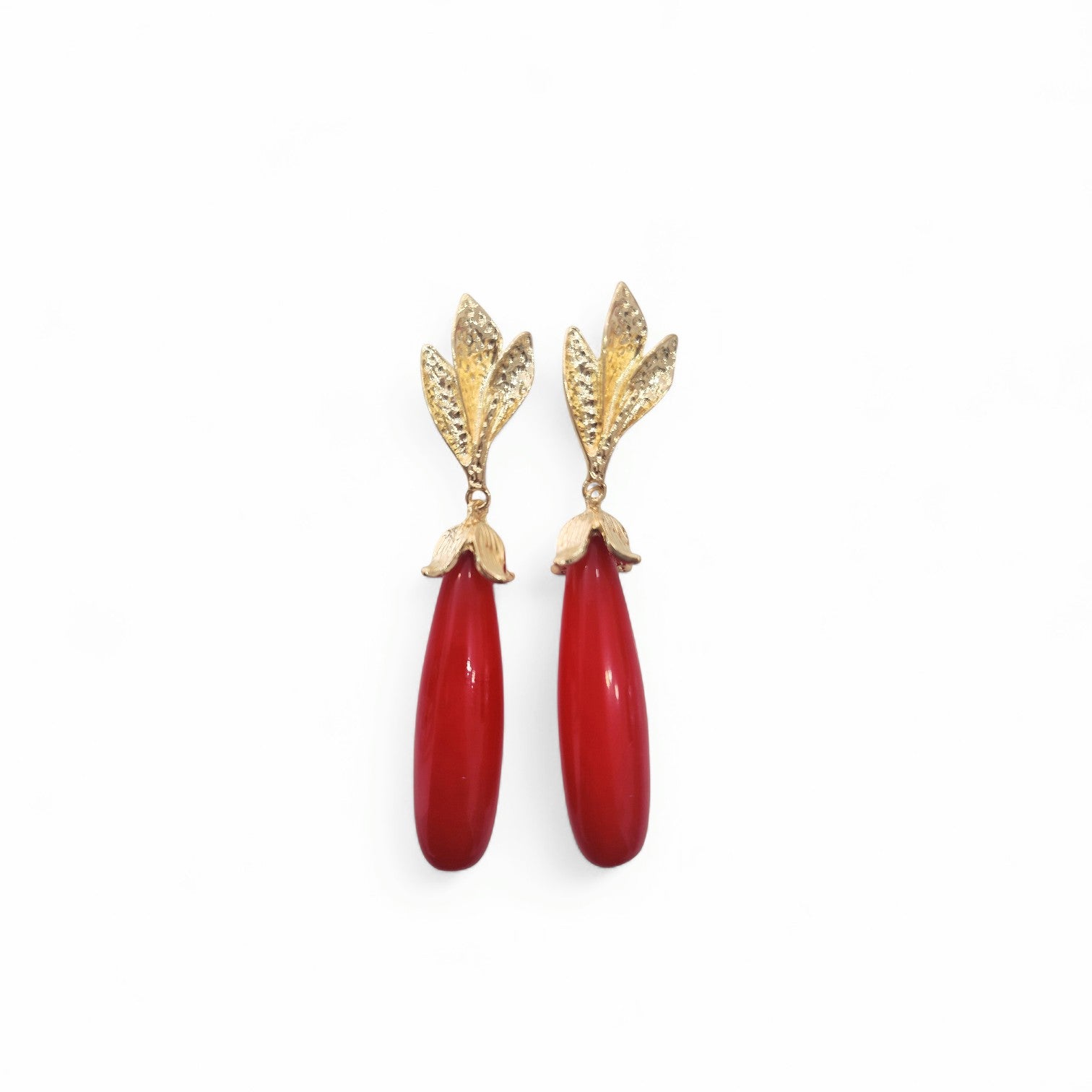 Pendientes Coral Hoja